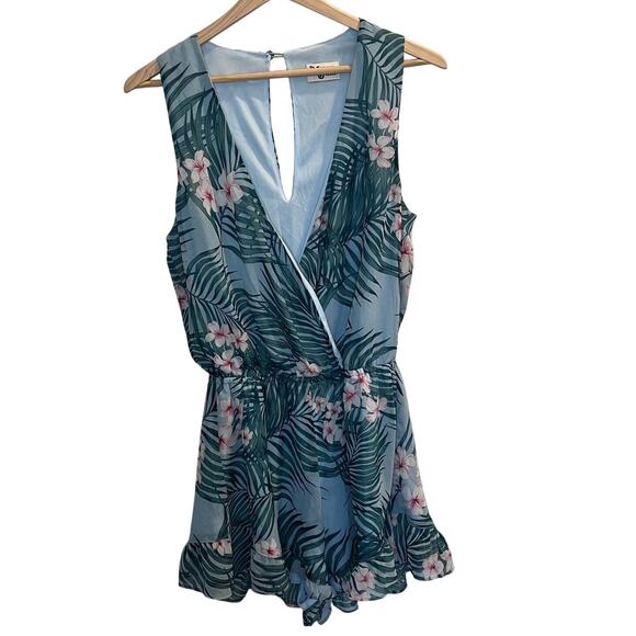 Show Me Your MuMu Riri Romper‎ Hanalei Dream Ruffle Hem Crossover Top Size M - Picture 1 of 7